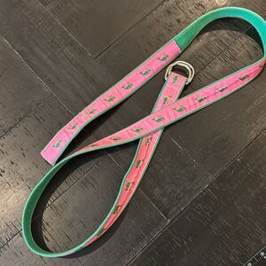 Vintage Preston Whale Print Pink Green Canvas XL Belt​